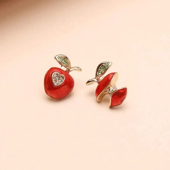Red Apple stud earrings #808 - Picture 1 of 5